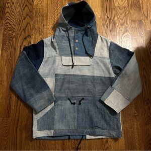 Mnml denim patchwork pullover